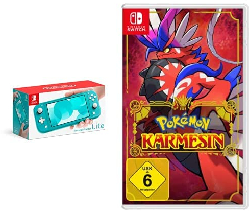 Nintendo Switch Lite Türkis-Blau + Pokémon Karmesin Switch