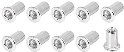 METALLIXITY 110Stk Nietmuttern M3 Alu Legierung Gerändelt Stecknüsse für Möbel Silberton