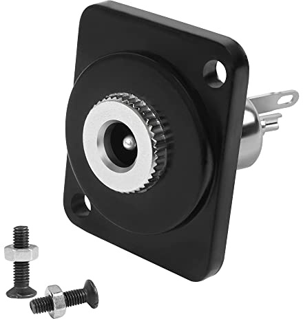 QIANRENON 5,5mm*2,1mm Panel Montage Adapter DC5.5 * 2.1mm Buchse auf 2Pin Lötanschluss Anschluss DC5521 Löten Buchse 50V3A, XLR Panel/D Panel Montage, für Sicherheitskamera Set-Top-Boxen LED Licht
