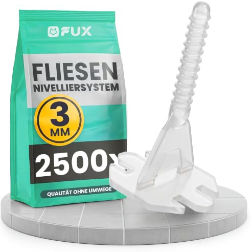 FUX Sistema de nivelación de azulejos de 3 mm, 2500 lengüetas roscadas de 3 mm, ancho de 3 mm, herramienta para colocación de azulejos, sistema de colocación de baldosas, accesorios para soladores