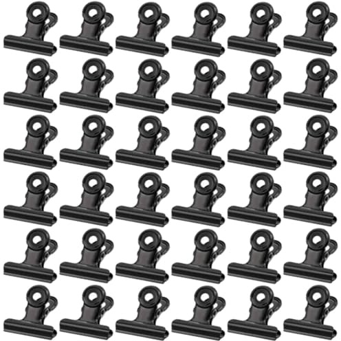 50 clips de metal pequeños bulldogs 30 mm multifunción negro para fotos, oficina, cocina