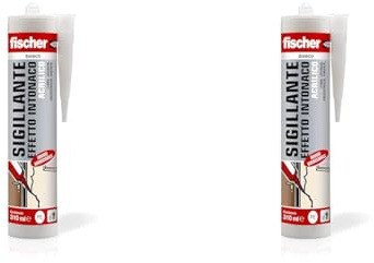 Fischer Sigillante Effetto Intonaco, SAR 310 Bianco, Acrilico, Finitura Ruvida, Verniciabile, per Facciate, Giunti, Fessure, Inodore, Uso Interno, Senza Solventi, 9388 (Confezione da 2)