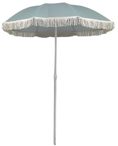 140 Cm Parasol de Jardin avec Frange et Dentelle, Parasol de Terrasse for L'extérieur, Parasol de Protection UV avec Baleines Robustes
