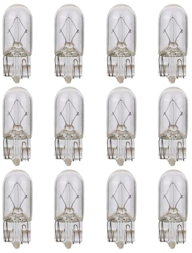 Verazquy 12 Pcs 501 W5W T10 Car Bulbs, Capless Sidelight Car Interior Tail Indicator Repeater Interior Number Plate Dashboard Light Bulb, Bright Enhanced Lasting Interior Exterior Lighting