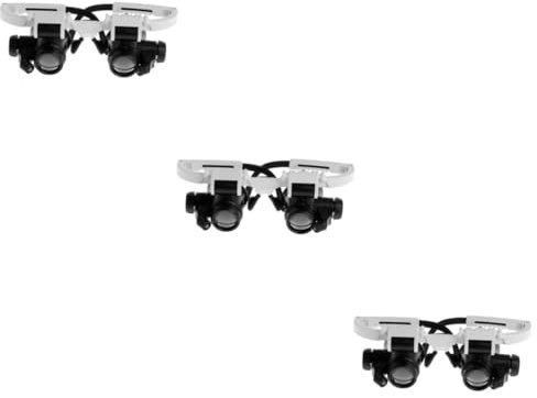 minkissy 3 Piezas Lupa LED Diadema Ajustable reemplazo de Spray de Tapas de Perfume Diadema LED Auriculares Gafas Trabajo Lupa montada en la Cabeza Lente óptica acrílica Black
