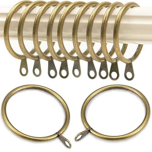 LEPEVNEY Anelli per tende in metallo color bronzo, diametro interno 45 mm, 28 pezzi per scorrimento fluido sui bastoni per tende