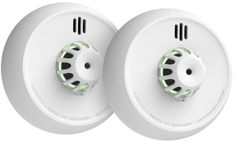 X-Sense Detector de calor inalámbrico con batería sellada de 10 años y fácil instalación, detector de calor compatible con estación base, XH02-M, paquete de 2