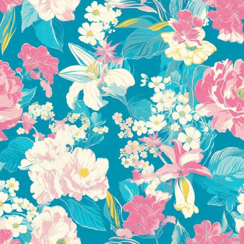 Selbstklebende Tapete Abstrakte Boho-Blume Mustertapete Tropische Sommerblumen Klebefolie Möbel Tapete Kinderzimmer Muster Dekofolie Möbelfolie Selbstklebend Wand Tapeten Wohnzimmer Schrankfolie Kleb