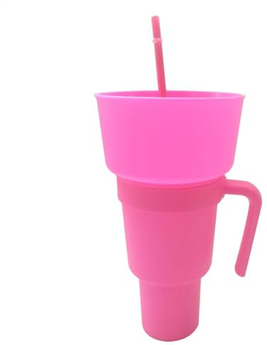 Tumbler Snack Straw - Coppa del supporto di popcorn, contenitore snack multiuso | Secchio di popcorn isolato, tazza di snack a perdite, snack riutilizzabile, elegante distributore di popcorn,