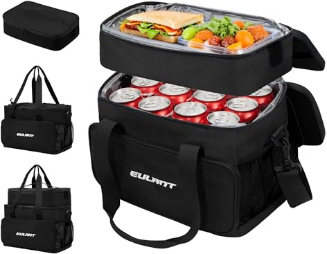 EULANT 2in1 Kühltasche Set mit Wasserdichtem Reißverschluss,16L Kühlbox Groß + 5L Lunch-Tasche Klein,Isoliert Picknicktasche, Fassungsvermögen für Camping,Picknick,Strand, Arbeit,Reise,Schul,Auto
