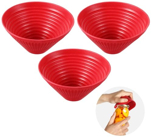 Heclia 3PCS Rubber Jar Opener, 3.7 Inch Jar Gripper Pad Jars Grippers | Round, Non Slip, for Seniors, with Arthritis Weak Hands, Multi-Function Kitchen Gadget, for Opening Jars, Coasters