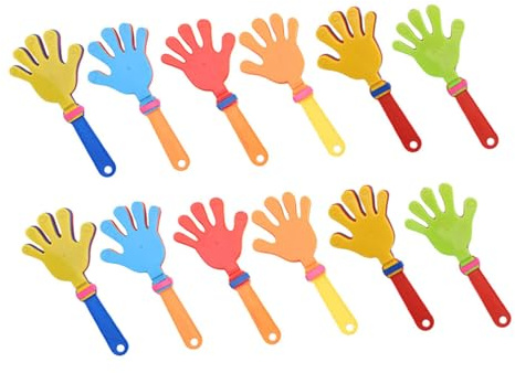 FIXOSHEE 12 piezas Aplaudidores de Mano Coloridos Eventos Deportivos Ruidosos Fiestas y Celebraciones Fáciles de Usar Jóvenes y
