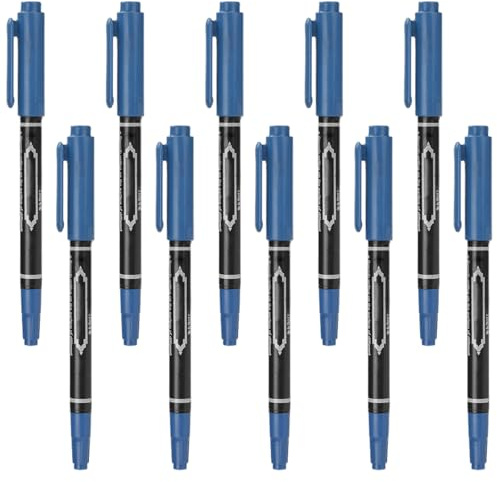 Vistnale 10 pièces marqueurs de tatouage pour la peau, stylo au henné à double tête, marqueurs de peau pour tatouages ​​avec pointe épaisse et fine, stylo marquage lisse et sûr | Kits tatouage
