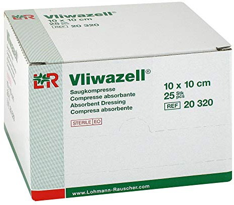 VLIWAZELL Saugkompressen 10x10 cm steril 25 St