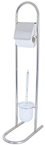MSV 140383 Stand WC Garnitur WC Bürste Toilettenbürste Klobürste aus Edelstahl 16x30x83cm