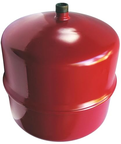 SOMATHERM FOR YOU, Vase d'expansion 12L cylindrique à membrane suspendu, pré-gonflé à 1,5 bar, pression max 4 bars, température -10° à +100°C, finition rouge RAL3000, dimensions 267x334 mm