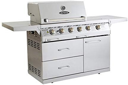 Outback Signature 4 Burner Gas BBQ with Side Burner, Stainless Steel