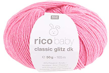 Wolle Rico Baby Classic Glitzer DK, 50g, ca. 165m Pink