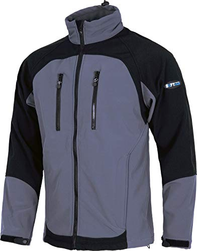 Work Team Chaqueta Softshell combinada con Membrana Interior Transpirable y Aislante e Interior de Alta Capacidad termica. Hombre Gris+Negro L