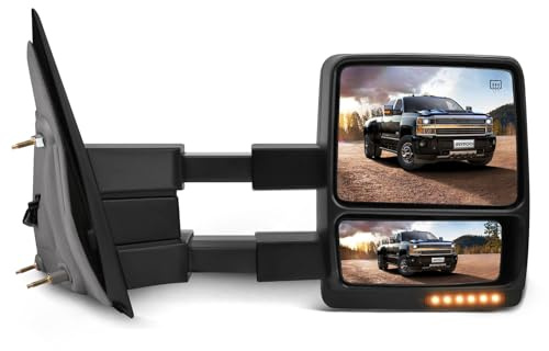 SCITOO Tow Mirror Compatible with 2007-2014 For Ford For F-150 Towing Mirror with Right Side Power Heated with Turn Signal Light