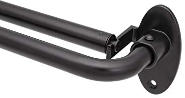 Eclipse Double Tringle à Rideau occultant 71,1-122,9 cm, Noir Mat