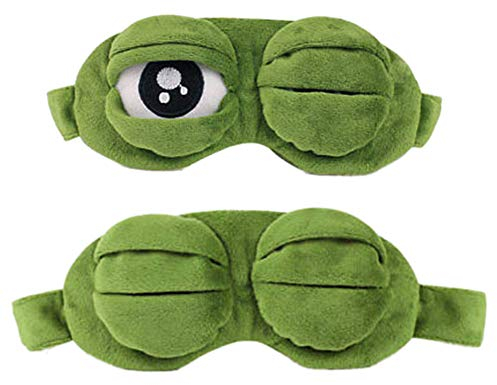 Nanxin Maschera per Gli Occhi Regolabile,3D Mascherina per Dormire Cartone Animato,Rana