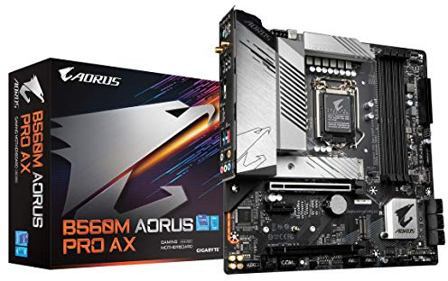 GIGABYTE B560M AORUS PRO AX (LGA 1200/ Intel/ B560/ Micro-ATX/Dual M.2/ PCIe 4.0/ USB 3.2 Gen2X2 Type-C/Intel WIFI 6/2.5GbE LAN/scheda madre)