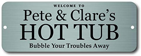 Maggie-mais Personalised Hot Tub Sign Metal Plaque Gifts, Bar,Garden,