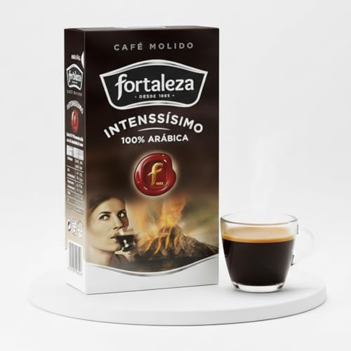 Café Fortaleza - Café Molido, Sabor Intenssisimo, Variedades Arábicas, Compatible con Cafeteras Italianas, de Filtro y de Émbolo, Pack 235g x 12 - Total 2,82kg