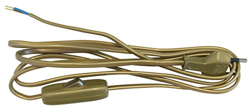 Cable con interruptor, 2 m 2 x 0,75 mm², oro viejo