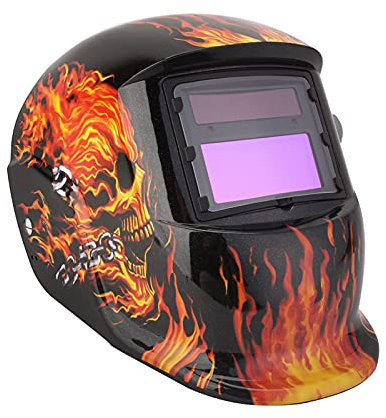 Welding Helmet, Large Viewing Screen Skull Design Welding Mask with Solar Backup for MIG for TIG for MMG