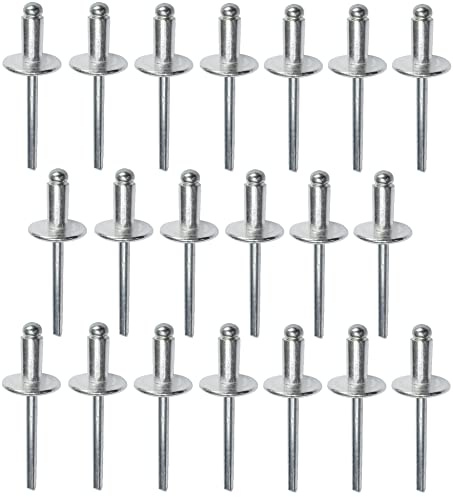 AERZETIX - C48267 - Satz von 20 Blindnieten blindniet Ø5x10mm mit großkopf 14mm - DIN 7337 C - popnieten - nieten mit bruchfest stange - aus aluminium stahl