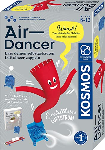 KOSMOS 620882 Air Dancer, Bausatz für Lufttänzer mit Gebläse Motor und Propeller, witzige Versuche zu Aerodynamik, Experimentierkasten für Kinder ab 8-12 Jahre, Physik verstehen, Mint