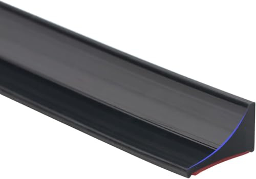 Striscia in silicone impermeabile per cucina e bagno, nastro sigillante impermeabile, striscia doccia water-stop, morbido, silicone, adatta per bagno, angolo cucina, intorno al lavandino (105 cm,Nero)