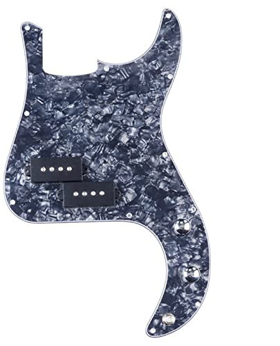 Schlagbrett Gitarre vorverdrahtet Pb P Bass Vordrückte Geladene Pickguard Kratzplatte Mit Pickup Für 4 String P Bass Black Crimson (Color : Black)