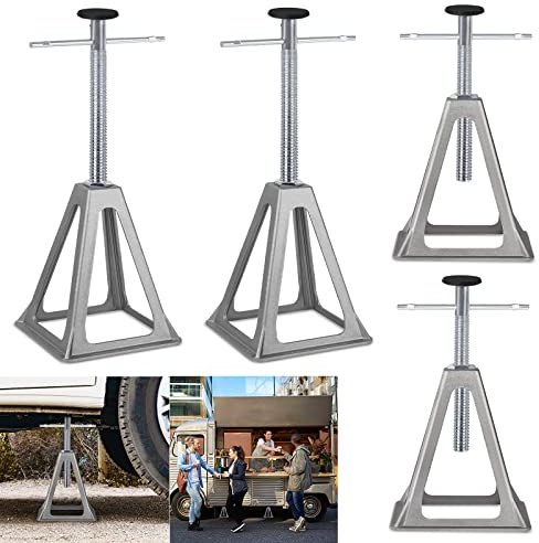 Yznahre Stützbock für Caravan Wohnwagen Stützbock Wohnmobil Stützbock Abstellböcke Aluminium Stützen Unterstellbock Höhenverstellbar 28-45 cm, bis 1000KG Belastbar pro Stütze (4er Set)