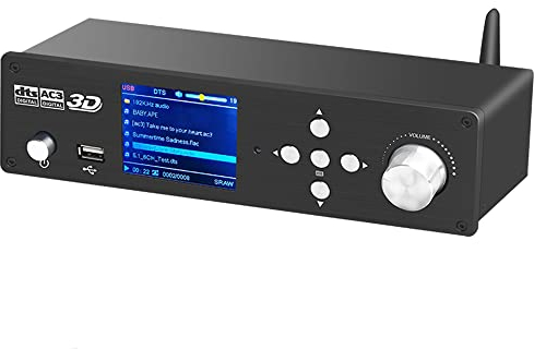 5.1CH Surround Sound Decoder Separator Converter for DTS AC3, 4K 60Hz HDMI 2 in 1 Out, HDCP 2.2 HDR, Digital Analog Audio Video System 192Khz/24Bit, with Bluetooth 5.0 Receiver