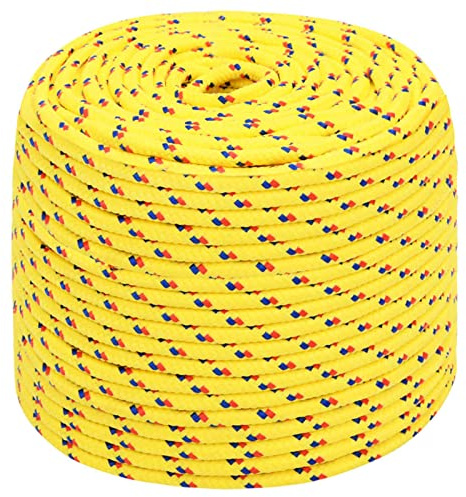 BaraSh Corde de Bateau Jaune 10 mm 25 m Polypropylène,Corde en Nylon De,Parachute Cord
