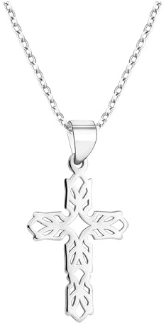 Sofia Milani - Damen Halskette 925 Silber - Gemustertes Kreuz Anhänger - N0696