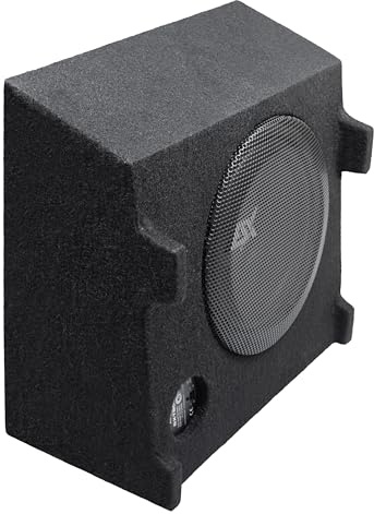 ESX SXT800Q - Système de caisson de basses Downfire de 20 cm (8) passif / compatible avec Volkswagen T5 / T6 / T6.1 (espace libre sous le siège conducteur/passager) avec 500 W max.