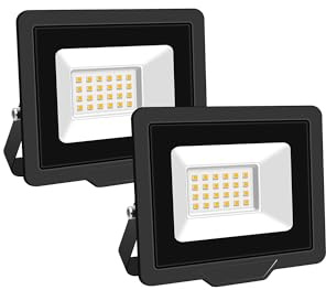 SKYWORLD 20W Projecteur LED Extérieur 2 pièce,2000LM Projecteur LED IP67 Etanche Spot LED Extérieur,6000K Blanc Chaud Projecteur Exterieur LED,Projecteur Extérieur pour Cour Jardin Garage Terrasse