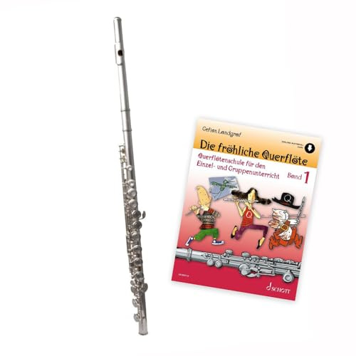 Tuyama TFL-112 Querflöte in C + Die Fröhliche Querflöte 1 Lehrbuch (Starter-Set)