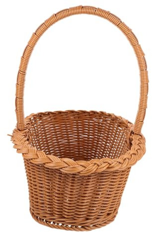 HANABASS Picknickkorb Handgeflochtene Körbe Ostereierkörbe Geflochtener Korb Mit Griffen Outdoor-Spielzeug Minikörbe Für Mini-kuchenbehälter Utensilienhalterkorb Marktkorb Pp