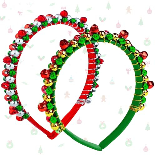 SOETDERT Haarreif Weihnachten, 2 Stück Rentier Geweih Stirnband, Glitzer Weihnachts Stirnbander Rot, Weihnachten Haarschmuck Accessoire Erwachsene & Kinder, Weihnachtsfeier Party Decorations