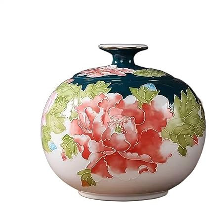 WYRMB Teedose Lebensmittelaufbewahrung Dose Handbemalte Pull Flowers Darstellung Gold Teedose Keramik Versiegelungsdose Aufbewahrung Kung Fu Teedose Teedose.