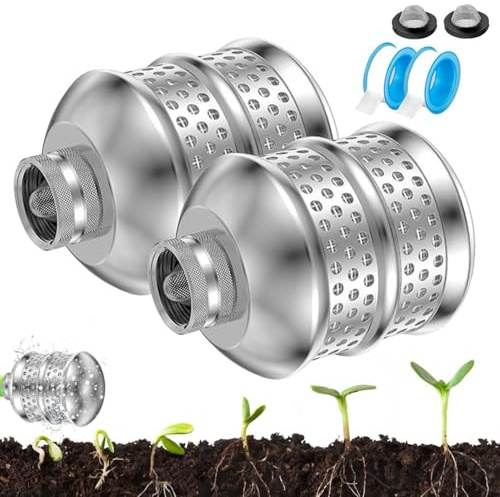 Aspersor de burbujeador para manguera de agua,rociador de burbujeador | Aleación de aluminio de boquilla de inundación,Cabezal de filtro antioxidante, riego suave, aspersor de rosca interna para