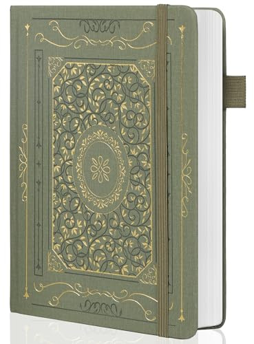 TIEFOSSI Cuaderno de cuadrícula de puntos, papel grueso de 160 g/m², tapa dura, para mujeres y hombres, 192 páginas, para viajes, escuela y oficina