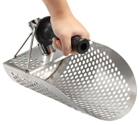 Pala in acciaio, per rivelatori di metalli, per pulci di sabbia | Pala veloce per filtro subacqueo, metal detector per ritrovamenti in spiaggia, robusto metal detector, caccia al tesoro