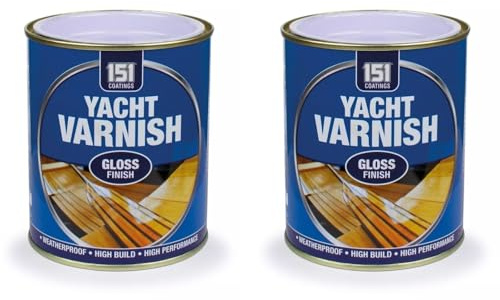 DIOXSTAR Yacht Varnish Paint, Gloss Finish, Weatherproof, High Build, High Performance, Interior & Exterior Use, Suitable for Use on Metal, Wood, Plastic, 300ml (2 PCS)