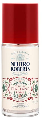 Neutro Roberts, Deodorante Roll-on Roma Senza Sali di Alluminio, Zero Macchie, con Olio Essenziale di Alloro e Fiori di fico, Con Puro Olio di Glicerina, Deodorante Donna e Uomo, 50 ml, 48h